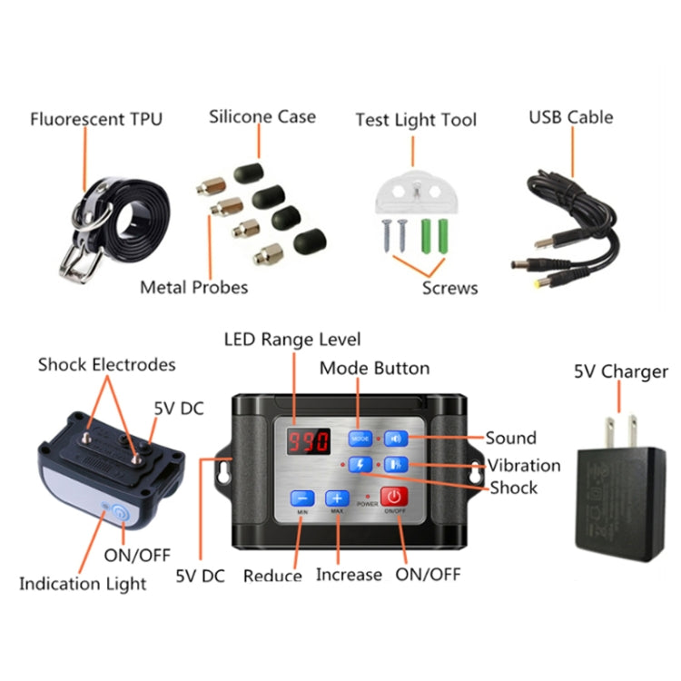 Outdoor Wireless Electronic Pet Fence Night Reflective Collar, Specification: One for One(EU Plug) - Training Aids by PMC Jewellery | Online Shopping South Africa | PMC Jewellery | Buy Now Pay Later Mobicred