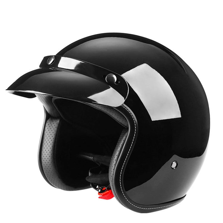 BYB 701 All Seasons Retro Motorcycle Helmet, Size: L(Bright Black) - free shipping - PMC TechLife - Order now!
