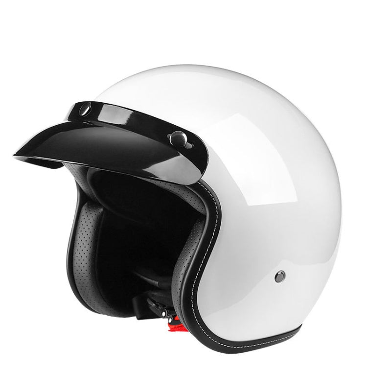 BYB 701 All Seasons Retro Motorcycle Helmet, Size: XXL(Bright White) - Helmets by BYB | Online Shopping South Africa | PMC TechLife | Buy Now Pay Later Mobicred