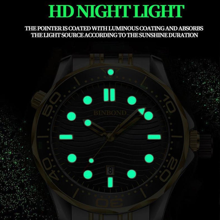 Inter-gold Blue Surface BINBOND B2820 Luminous 30m Waterproof Men Sports Quartz Watch - free shipping - PMC TechLife - Order now!