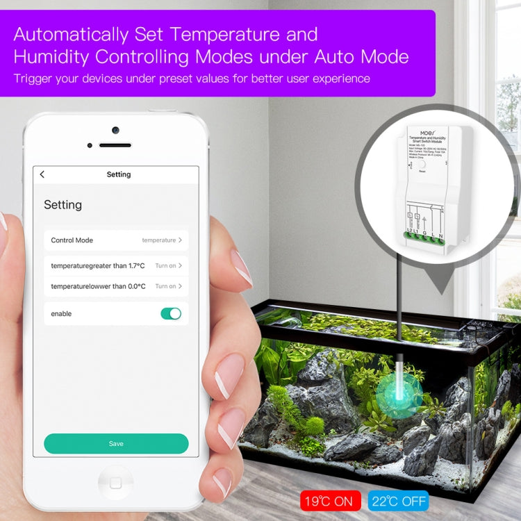 Temperature Probe Tuya Dual-way Temperature and Humidity Switch Timer Smart Switch - Smart Switch by PMC Jewellery | Online Shopping South Africa | PMC Jewellery