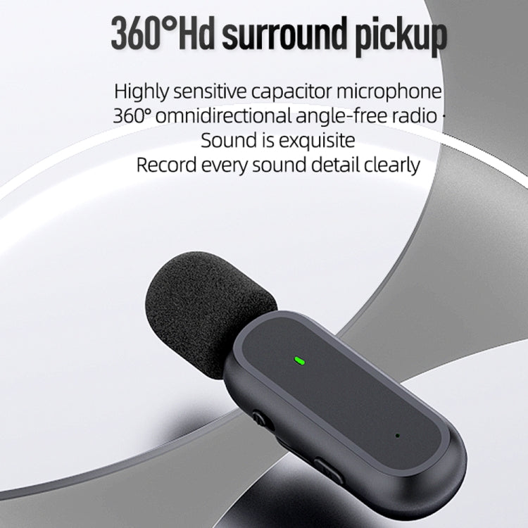 K61 One To  One Wireless Lavalier Microphone With Charging Box Noise Reduction Video Record Mic,Spec: 8 Pin Interface - Microphone by PMC Jewellery | Online Shopping South Africa | PMC Jewellery | Buy Now Pay Later Mobicred