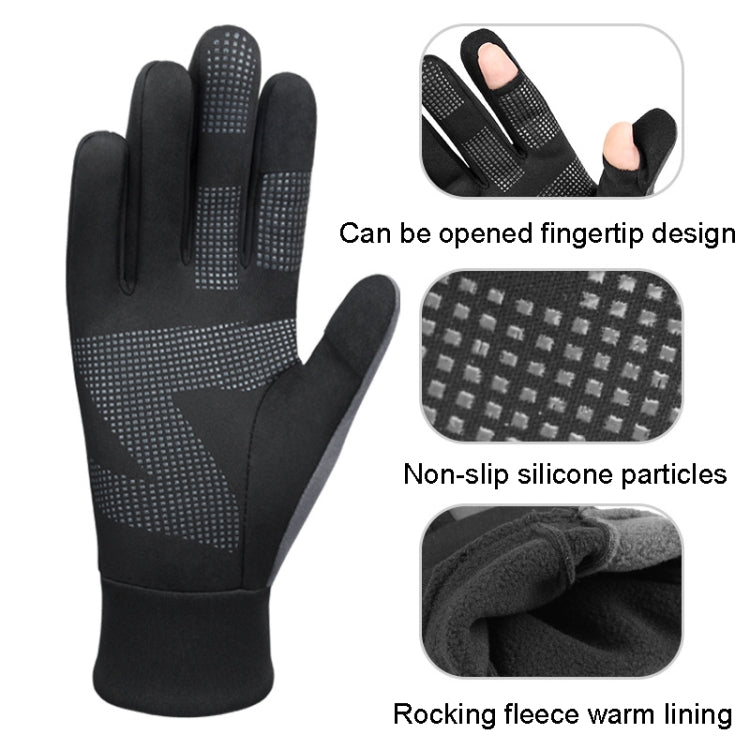 Touch Screen Anti-slip Waterproof Outdoor Sports Warm Cycling Gloves, Size: L(Black) - Cycling Gloves by PMC TechLife | Online Shopping South Africa | PMC TechLife | Buy Now Pay Later Mobicred