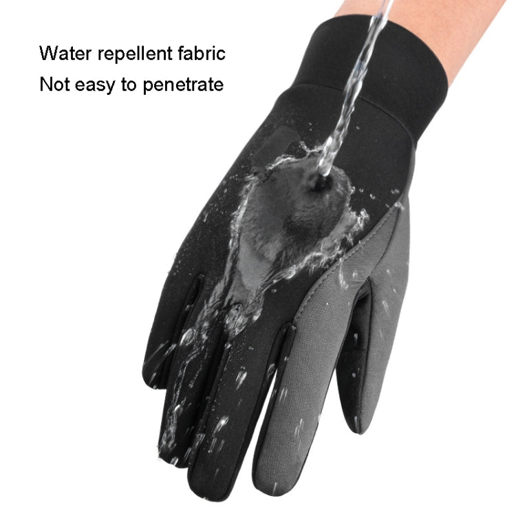 Touch Screen Anti-slip Waterproof Outdoor Sports Warm Cycling Gloves, Size: L(Black) - Cycling Gloves by PMC TechLife | Online Shopping South Africa | PMC TechLife | Buy Now Pay Later Mobicred