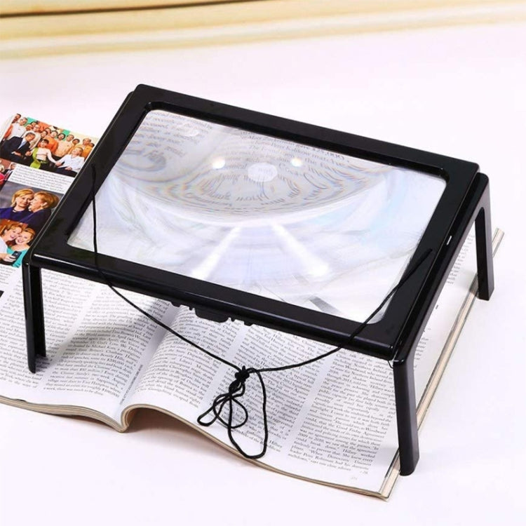 WJ10015 Full Page Reading LED Light Three-dimensional Folding Bracket Magnifying Glass - Others by PMC TechLife | Online Shopping South Africa | PMC TechLife