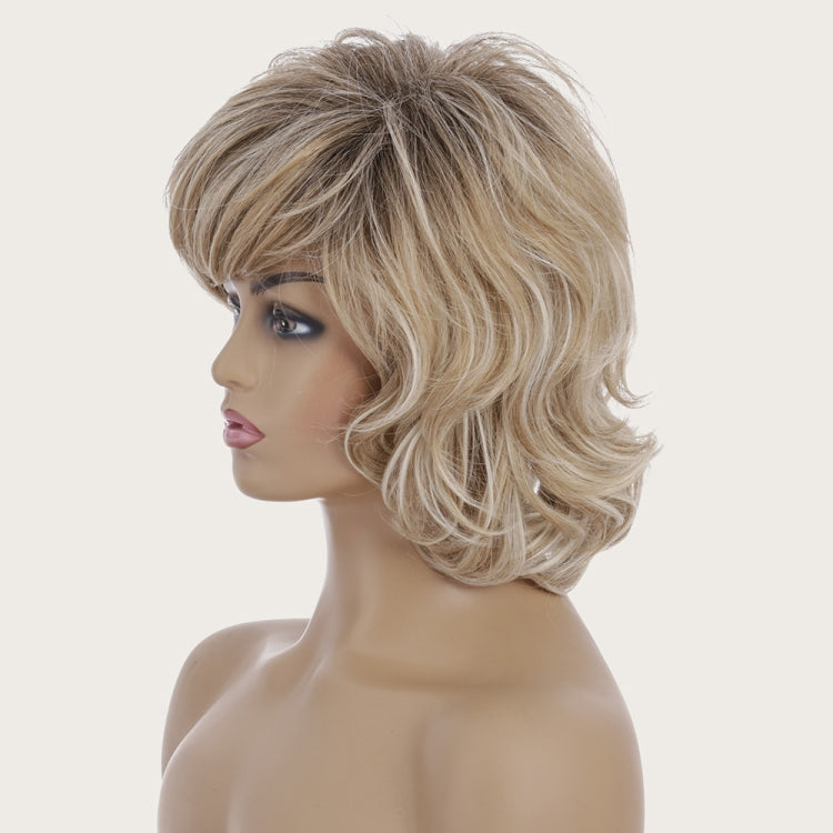 Wig-450 Gold Ladies Short Curly Hair High Temperature Silk Chemical Fiber Wig Headgear - Wigs by PMC Jewellery | Online Shopping South Africa | PMC Jewellery