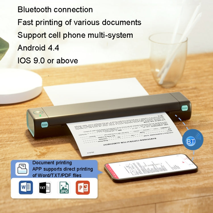 M08F Bluetooth Wireless Handheld Portable Thermal Printer(White A4 Version) - Printer by PMC TechLife | Online Shopping South Africa | PMC TechLife