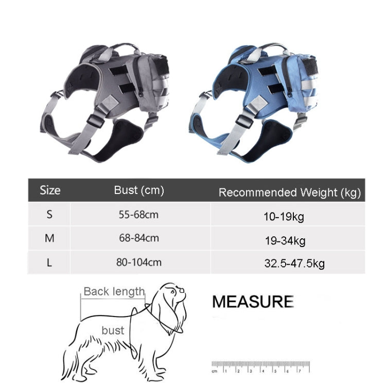 Dog Explosion-proof Chest Strap With Detachable Combination Backpack, Size: L(Lake Blue) - Leashes & Chest Strap by PMC Jewellery | Online Shopping South Africa | PMC Jewellery