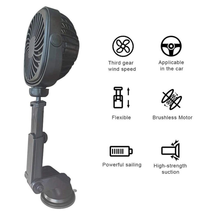 Car Suction Cup Fan Desktop Dormitory Office Kitchen Fan(White) - Heating & Fans by PMC TechLife | Online Shopping South Africa | PMC TechLife | Buy Now Pay Later Mobicred