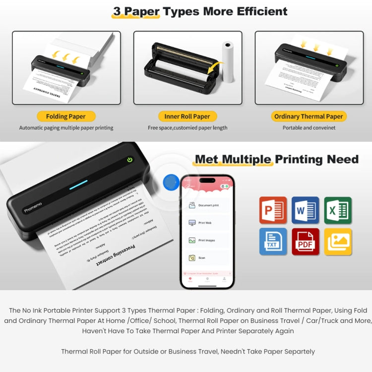 Phomemo M832 300dpi Wireless Thermal Portable Printer, Size: Letter Version(White) - Printer by Phomemo | Online Shopping South Africa | PMC Jewellery | Buy Now Pay Later Mobicred