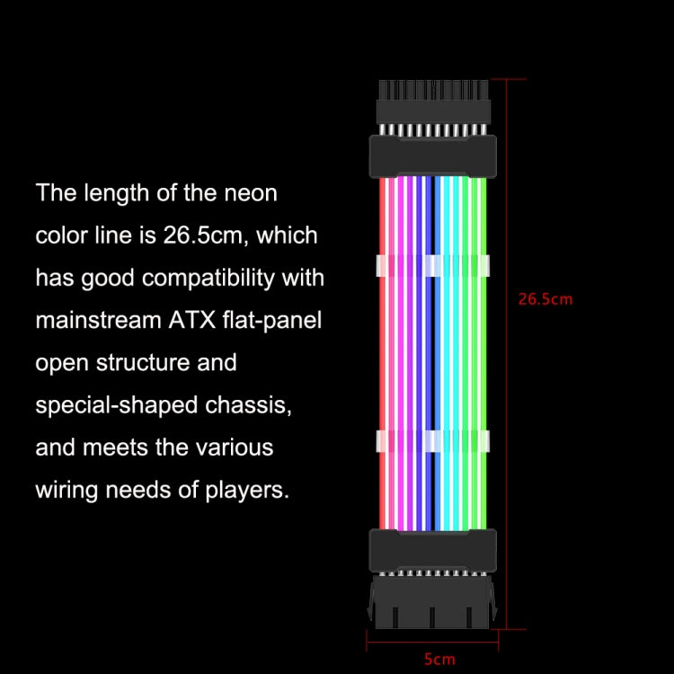 Double 8pin Graphics Card Power Supply Wire Black 5V ARGB Neon Color Line - PCIE Cable by PMC Jewellery | Online Shopping South Africa | PMC Jewellery