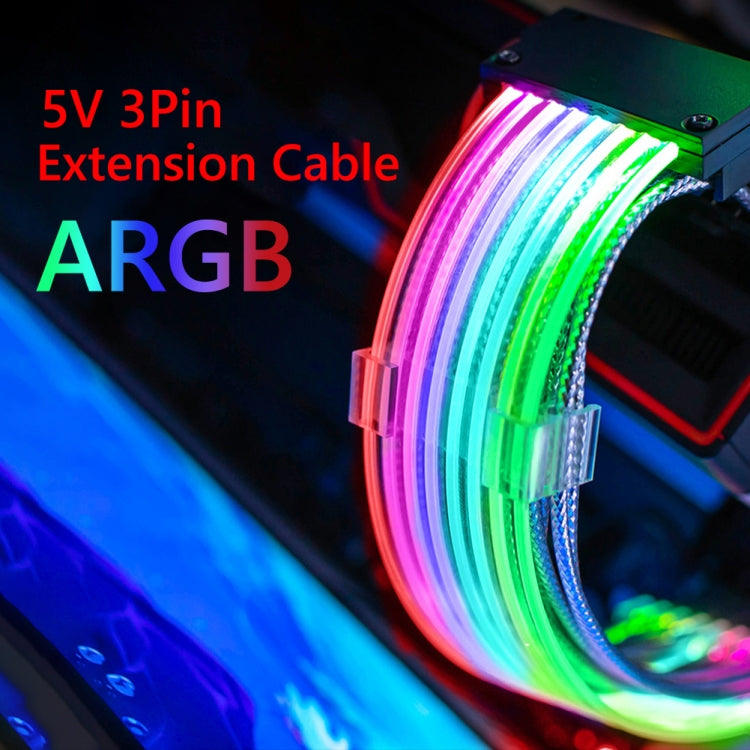Double 8pin Graphics Card Power Supply Wire White 5V ARGB Neon Color Line - PCIE Cable by PMC TechLife | Online Shopping South Africa | PMC TechLife | Buy Now Pay Later Mobicred