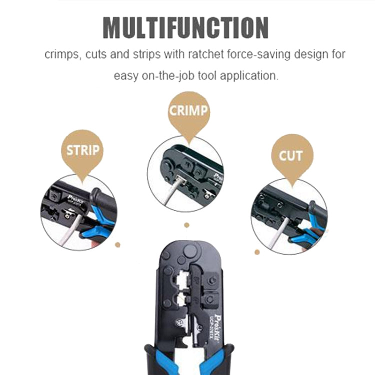 ProsKit UCP-376TX 4P/6P/8P Three-Purpose Network Crimping Plier - Pliers by ProsKit | Online Shopping South Africa | PMC Jewellery | Buy Now Pay Later Mobicred