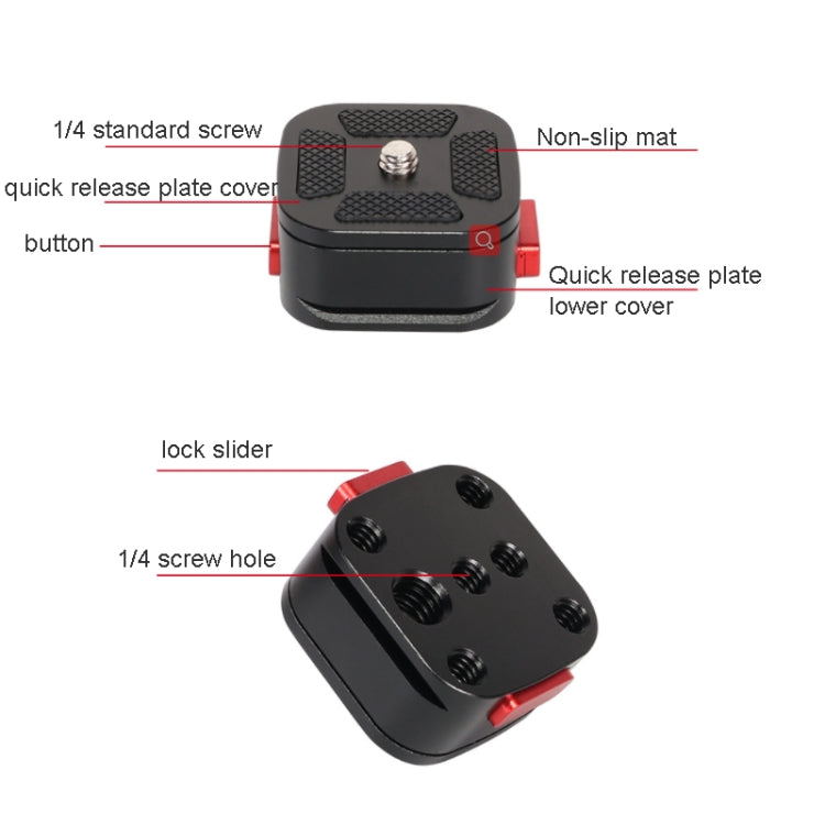 Z049 Quartet Mini Quick Release Plate Clamp for DSLR Camera Camcorder Tripod Monopod - Quick Release Plate by PMC TechLife | Online Shopping South Africa | PMC TechLife | Buy Now Pay Later Mobicred