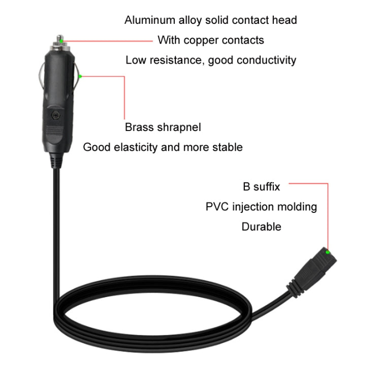 12V/24V Car Refrigerator Cable B Suffix Cigarette Lighter Plug Power Cord, Length: 2m With Switch - Refrigerators by PMC Jewellery | Online Shopping South Africa | PMC Jewellery