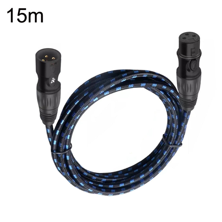 KN006 15m Male To Female Canon Line Audio Cable Microphone Power Amplifier XLR Cable(Black Blue) - Microphone Audio Cable & Connector by PMC Jewellery | Online Shopping South Africa | PMC Jewellery | Buy Now Pay Later Mobicred