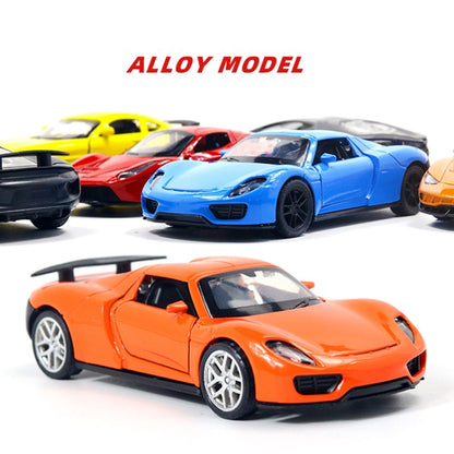 1:36 Three-door Open Alloy Sports Car Model Pull Back Car Boy Toy(Gem Black) - Model Toys by PMC Jewellery | Online Shopping South Africa | PMC Jewellery