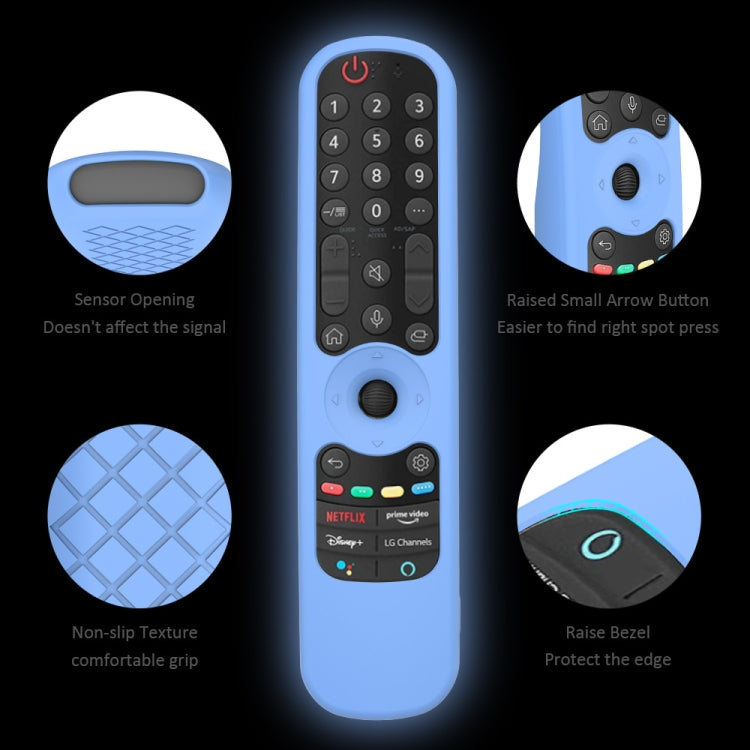 For LG AN-MR21GC / AN-MR21N / AN-MR21GA TV Remote Control Silicone Case(Luminous Blue) - Remote Control Covers by PMC Jewellery | Online Shopping South Africa | PMC Jewellery