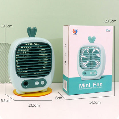 1315 Spray Humidification Hydrating Cartoon Fan USB Charging Desktop Fan(Bunny Blue) - Electric Fans by PMC Jewellery | Online Shopping South Africa | PMC Jewellery | Buy Now Pay Later Mobicred