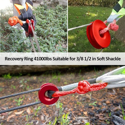 Aluminum Snatch Recovery Ring For 3/8" & 1/2" Rope(Red) - Towing Bars by PMC Jewellery | Online Shopping South Africa | PMC Jewellery