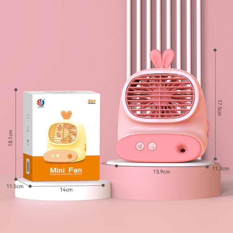 CS1319 Desktop Small Hydrating Spray Cartoon Fan Rechargeable Silent Humidifying Fan(Bunny Pink) - Electric Fans by PMC Jewellery | Online Shopping South Africa | PMC Jewellery | Buy Now Pay Later Mobicred