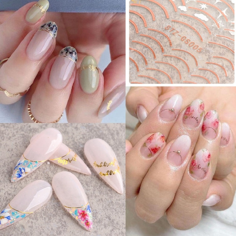 Gold Silver Manicure Stickers Imitation Metal Line Adhesive Nail Stickers(Stz-C033) - Nail Stickers by PMC Jewellery | Online Shopping South Africa | PMC Jewellery | Buy Now Pay Later Mobicred