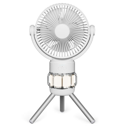 QW-F33 Tripod Outdoor Camping Light Fan Tent USB Charging Detachable Shaking Head Ceiling Fan(White) - Electric Fans by PMC Jewellery | Online Shopping South Africa | PMC Jewellery | Buy Now Pay Later Mobicred