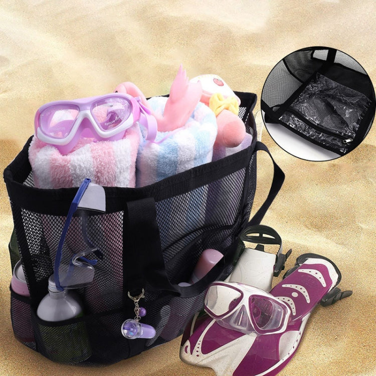 Large Capacity Mesh Swimming Tote Beach Bag(Black) - Storage Bags by PMC TechLife | Online Shopping South Africa | PMC TechLife | Buy Now Pay Later Mobicred