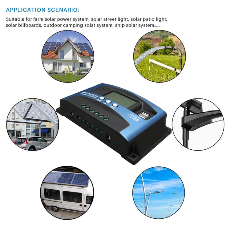 YCX-003 30-100A Solar Charging Controller with LED Screen & Dual USB Port Smart MPPT Charger, Model: 12/24/36/48/60V Wifi 100A - Others by PMC Jewellery | Online Shopping South Africa | PMC Jewellery | Buy Now Pay Later Mobicred