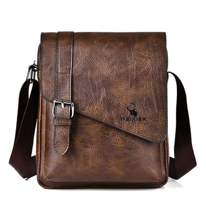 WEIXIER D266 Retro Crossbody Large Capacity Messenger Bag Shoulder Bag Tot Backpack(Dark Brown) - Single-shoulder Bags by WEIXIER | Online Shopping South Africa | PMC Jewellery