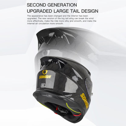 SOMAN Motorcycle Carbon Fiber Double Lens Thermal Safety Helmet, Size: L(Snake Carbon Fiber) - Helmets by SOMAN | Online Shopping South Africa | PMC Jewellery | Buy Now Pay Later Mobicred