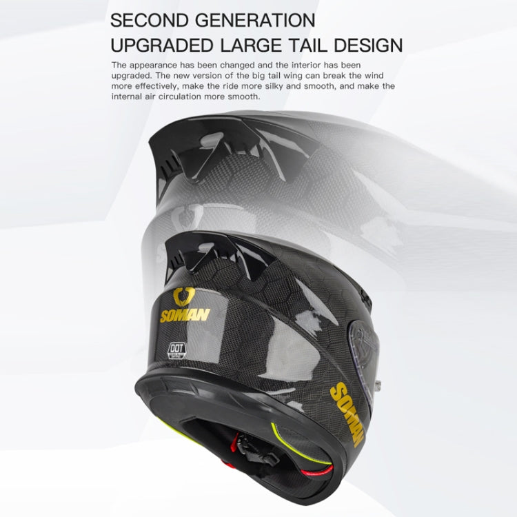 SOMAN Motorcycle Carbon Fiber Double Lens Thermal Safety Helmet, Size: M(Cheetah Print REVO) - Helmets by SOMAN | Online Shopping South Africa | PMC Jewellery | Buy Now Pay Later Mobicred