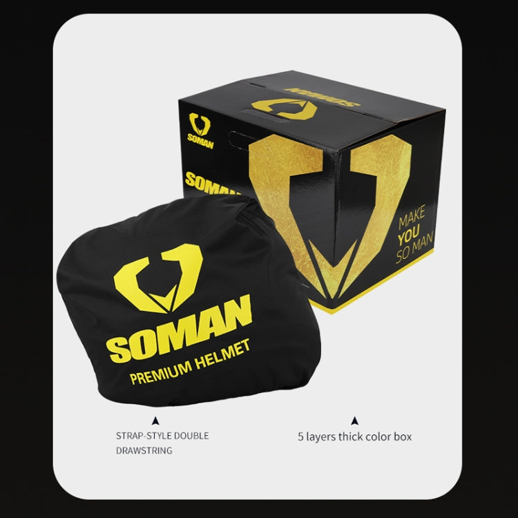 SOMAN Motorcycle Electric Bicycle Dual Lens Riding Helmet, Size: XXL(Bright Back) - free shipping - PMC TechLife - Order now!