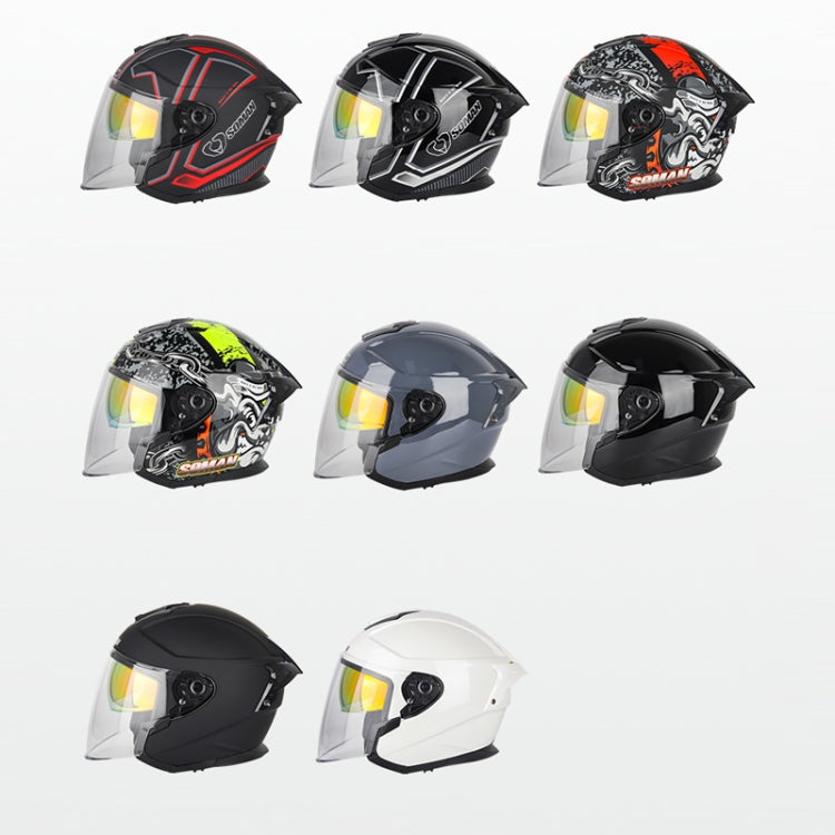 SOMAN Motorcycle Electric Bicycle Dual Lens Riding Helmet, Size: XL(Bright Back) - free shipping - PMC TechLife - Order now!