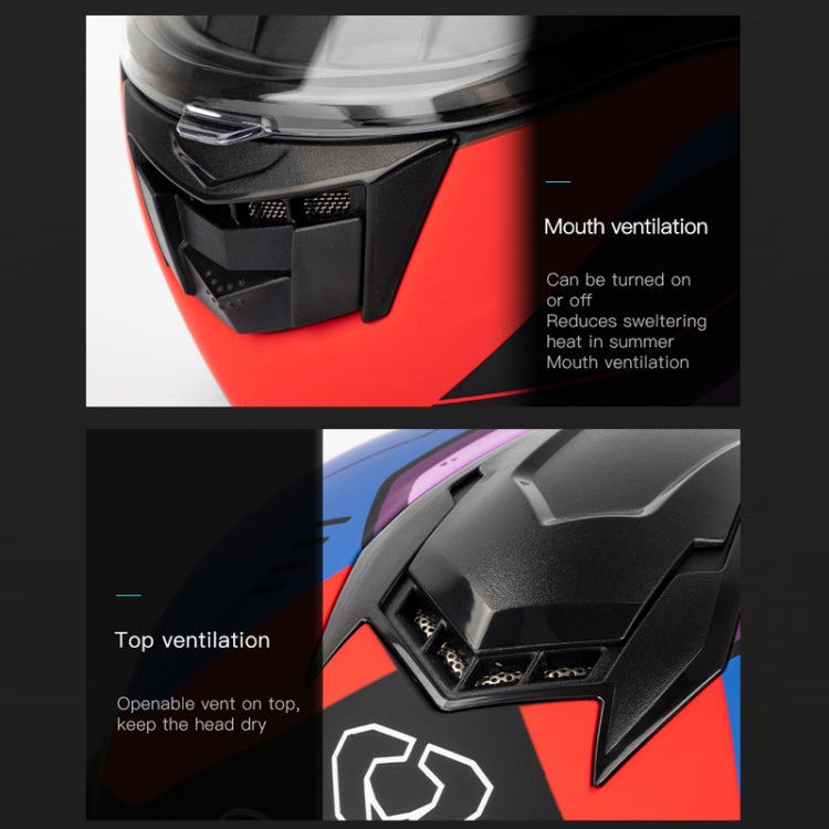 SOMAN Racing Motorcycle Double Lens Riding Safety Helmet, Size: XXL(Bright Black) - Helmets by SOMAN | Online Shopping South Africa | PMC TechLife | Buy Now Pay Later Mobicred