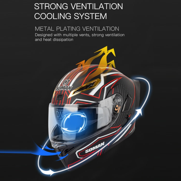 SOMAN Motorcycle Dual Lens Riding Peel-Off Full Coverage Helmet, Size: S(Matt Black) - free shipping - PMC TechLife - Order now!