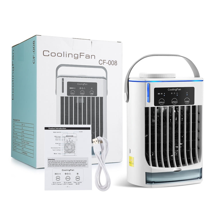 CF008 Mini Household Humidification Spray Air Cooler USB Plug-in Portable Air Conditioner Fan(White) - Electric Fans by PMC Jewellery | Online Shopping South Africa | PMC Jewellery