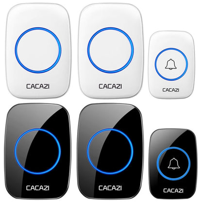 CACAZI A10DC 1 To 2 Battery Type Home Smart Waterproof Electronic Wireless Doorbell(Black) - Wireless Doorbell by CACAZI | Online Shopping South Africa | PMC Jewellery | Buy Now Pay Later Mobicred