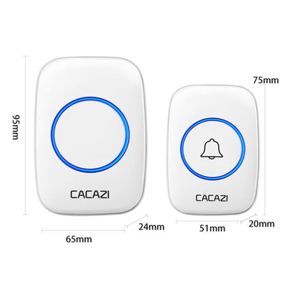 CACAZI A10DC 1 To 2 Battery Type Home Smart Waterproof Electronic Wireless Doorbell(Black) - Wireless Doorbell by CACAZI | Online Shopping South Africa | PMC Jewellery | Buy Now Pay Later Mobicred