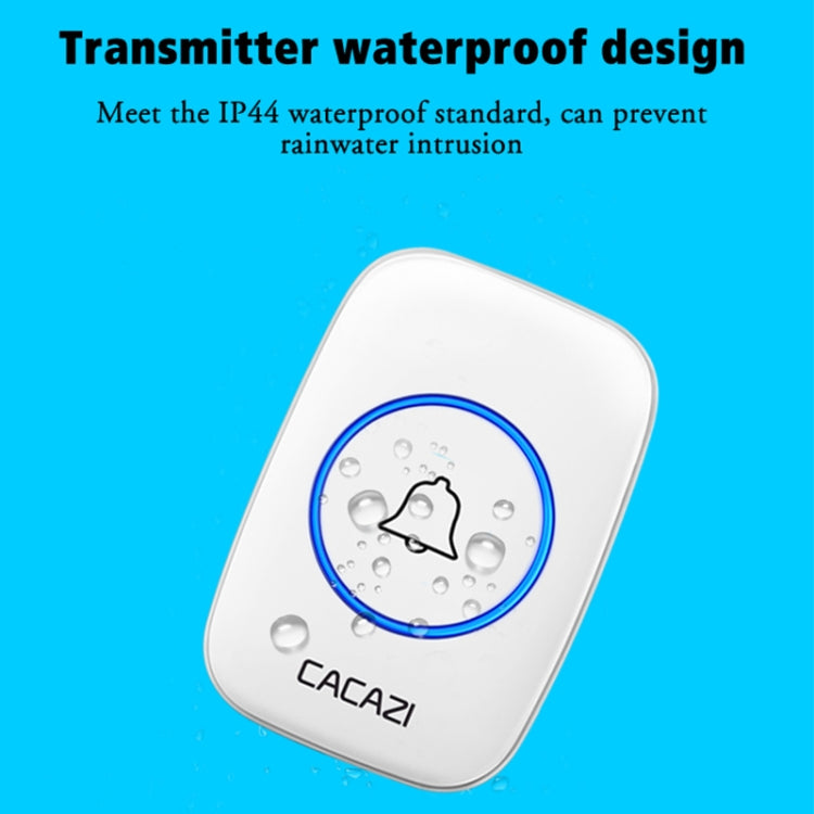 CACAZI A10DC 1 To 2 Battery Type Home Smart Waterproof Electronic Wireless Doorbell(Black) - Wireless Doorbell by CACAZI | Online Shopping South Africa | PMC Jewellery | Buy Now Pay Later Mobicred