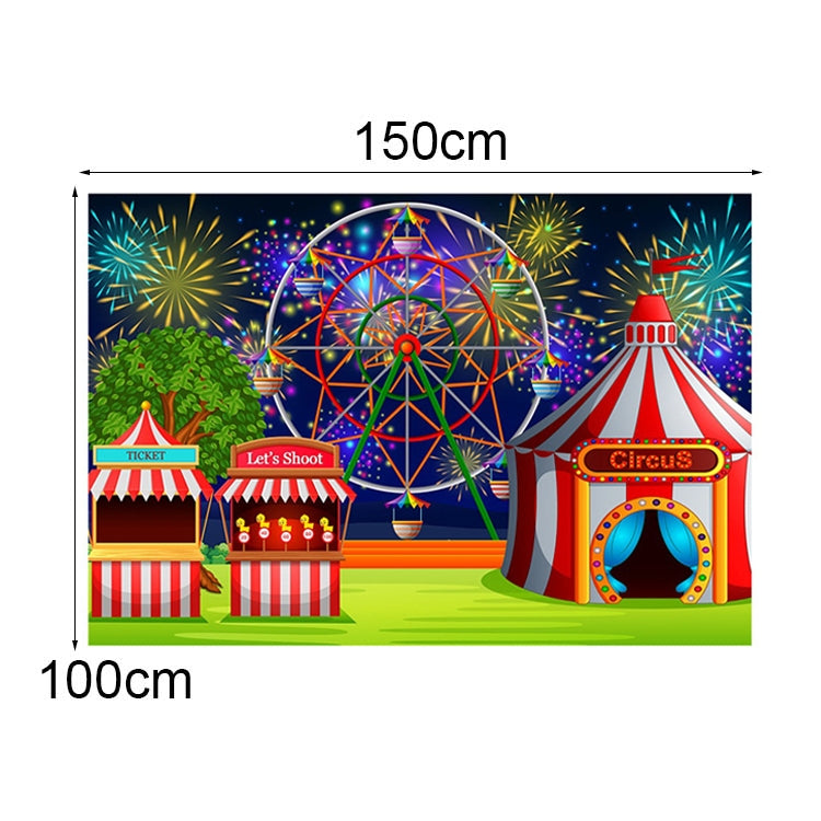 150 x 100cm Circus Amusement Park Ferris Wheel Photography Background Cloth(MDM07047) - Cartoon by PMC Jewellery | Online Shopping South Africa | PMC Jewellery