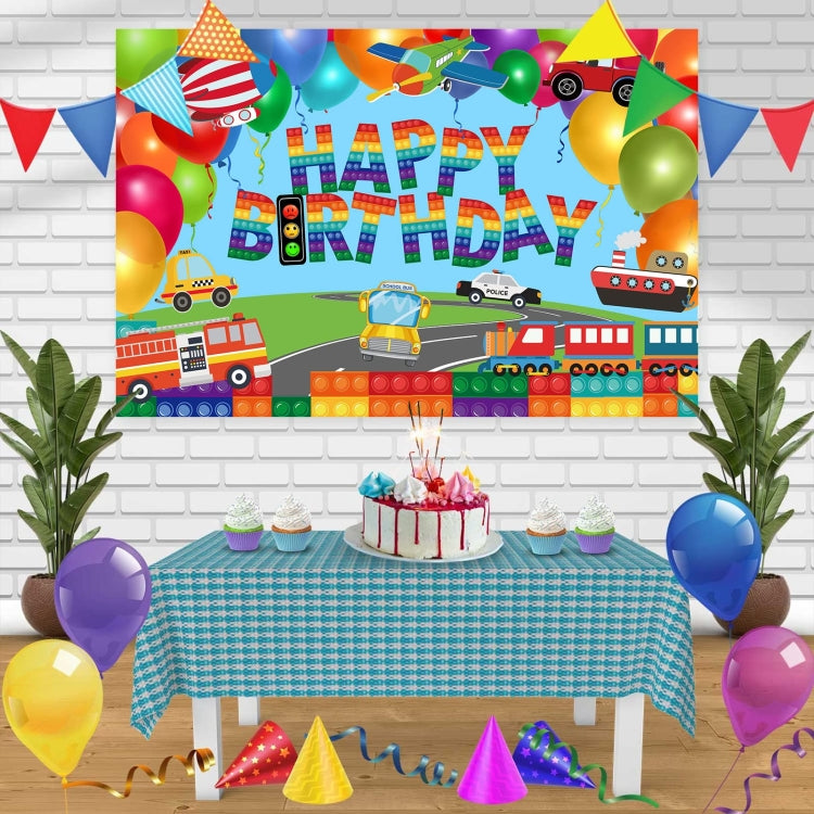 180x180cm Train Fire Truck Party Background Cloth -  by PMC TechLife | Online Shopping South Africa | PMC TechLife | Buy Now Pay Later Mobicred