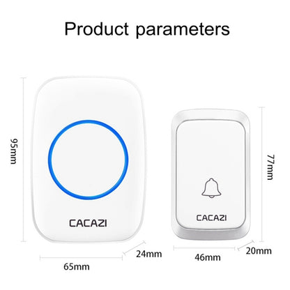 CACAZI A06-DC 1 To 1 Battery Type Smart Home Wireless Waterproof Music Doorbell(Black) - Wireless Doorbell by CACAZI | Online Shopping South Africa | PMC Jewellery