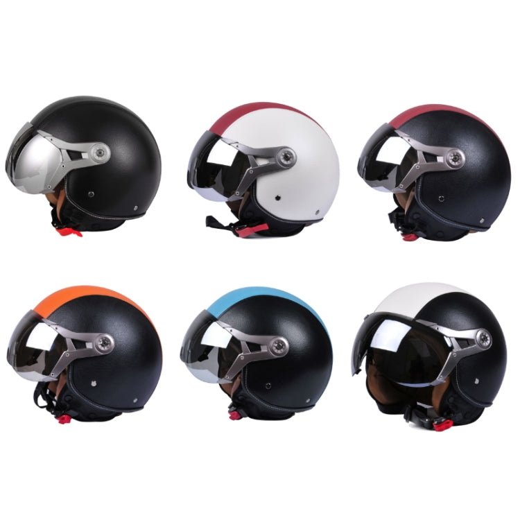 GXT Electric Vehicle Half Cover Four Seasons Retro Helmet, Size: XL(White Red) - Helmets by GXT | Online Shopping South Africa | PMC Jewellery | Buy Now Pay Later Mobicred