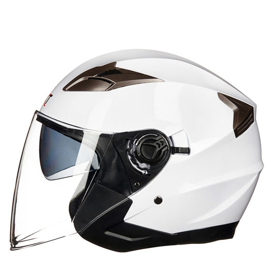 GXT 708 Electric Vehicle Dual Lens Helmet Four Seasons Safety Helmet, Size: XL(Bright White) - Helmets by GXT | Online Shopping South Africa | PMC Jewellery | Buy Now Pay Later Mobicred