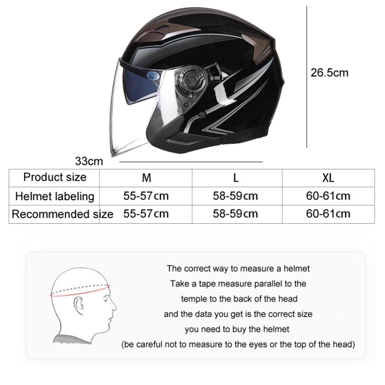 GXT 708 Electric Vehicle Dual Lens Helmet Four Seasons Safety Helmet, Size: L(Bright White) - Helmets by GXT | Online Shopping South Africa | PMC Jewellery | Buy Now Pay Later Mobicred