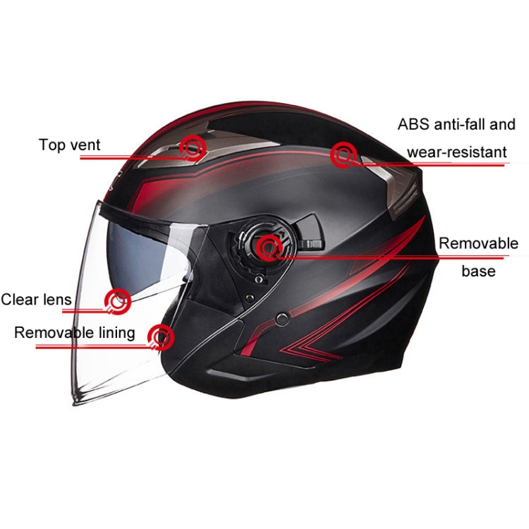 GXT 708 Electric Vehicle Dual Lens Helmet Four Seasons Safety Helmet, Size: M(Bright White) - Helmets by GXT | Online Shopping South Africa | PMC Jewellery | Buy Now Pay Later Mobicred