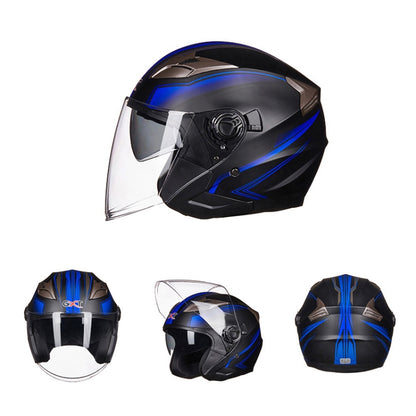 GXT 708 Electric Vehicle Dual Lens Helmet Four Seasons Safety Helmet, Size: L(Matt Black Gray) - Helmets by GXT | Online Shopping South Africa | PMC Jewellery | Buy Now Pay Later Mobicred