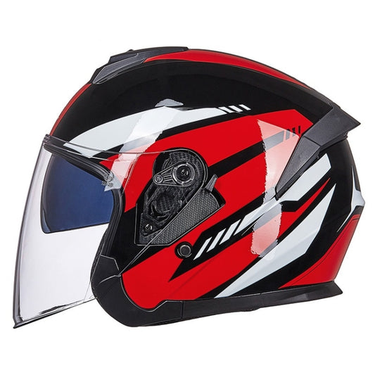 GXT Electric Vehicle Four Seasons Sun Protection & Windshield Double Lens Helmet, Size: M(Bright Black Red) - Helmets by GXT | Online Shopping South Africa | PMC Jewellery | Buy Now Pay Later Mobicred