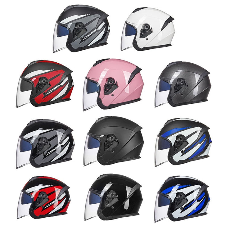 GXT Electric Vehicle Four Seasons Sun Protection & Windshield Double Lens Helmet, Size: M(Matt Black Red) - Helmets by GXT | Online Shopping South Africa | PMC Jewellery | Buy Now Pay Later Mobicred